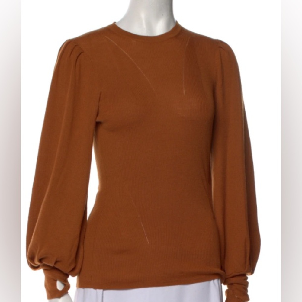 Ulla Johnson Marlis pullover Crew Neck Sweater in Amber NWT